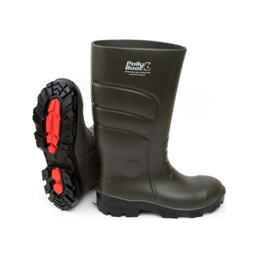 Pollyboot Vega EN ISO 20345 S4 SRC PU/TPU Çizme - YEŞİL - 41