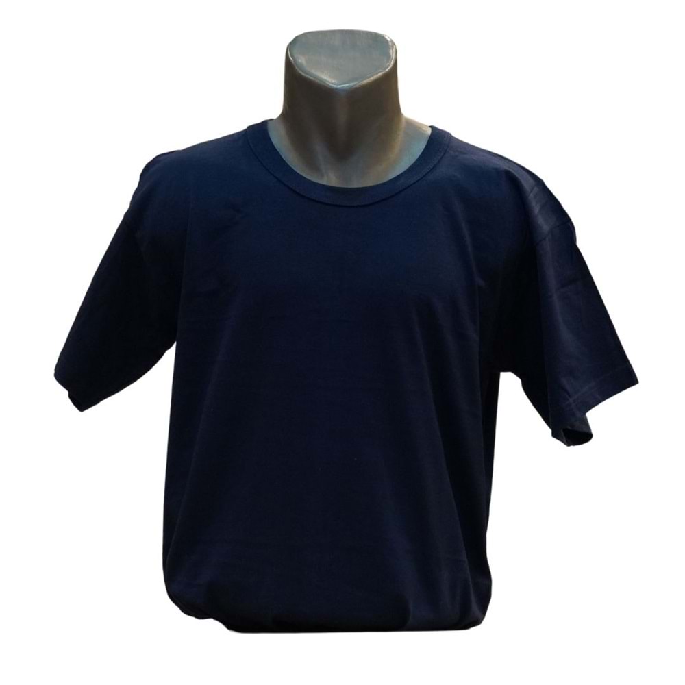 SIFIR YAKA T-SHİRT - LACİVERT - L