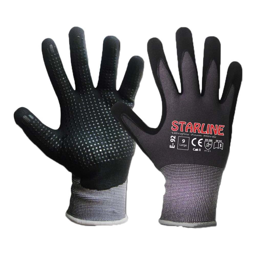 STARLİNE E-92 DOTLU KÖPÜK NİTRİL ELDİVEN 4121X(10)