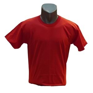 SIFIR YAKA T-SHİRT - KIRMIZI - L