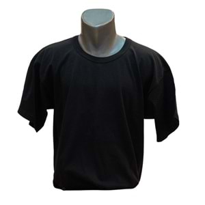SIFIR YAKA T-SHİRT - SİYAH - M