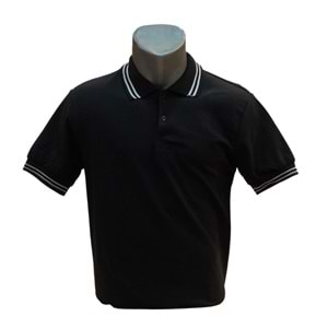 Altınyaşam Polo Yaka Çizgili T-shirt - SİYAH - S