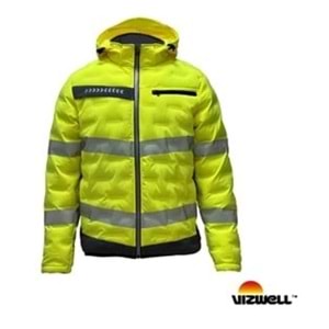 VIZWELL VWJK517-S YÜKSEK GÖRÜNÜMLÜ TÜNEL DOLGULU MONT NEON SARI 2XL - SARI - XL