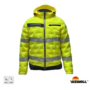 VIZWELL VWJK517-S YÜKSEK GÖRÜNÜMLÜ TÜNEL DOLGULU MONT NEON SARI 2XL