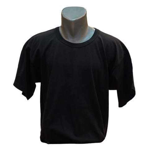 SIFIR YAKA T-SHİRT - SİYAH - M