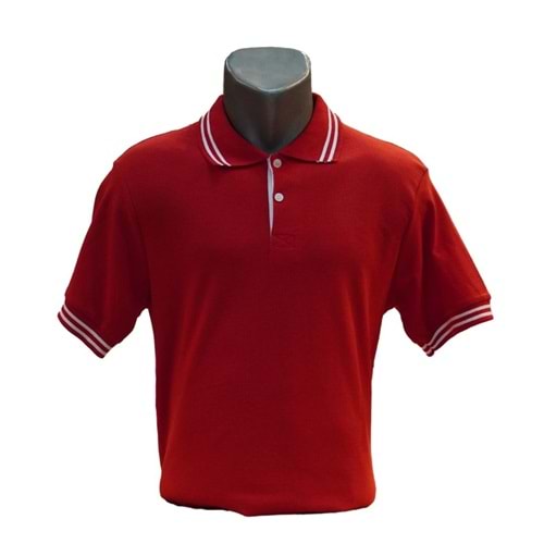 Altınyaşam Polo Yaka Çizgili T-shirt - KIRMIZI - XL