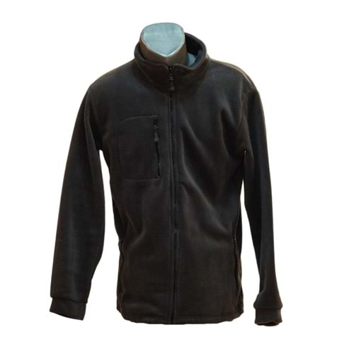 ÜÇ CEP FERMUARLI POLAR CEKET - FÜME - L