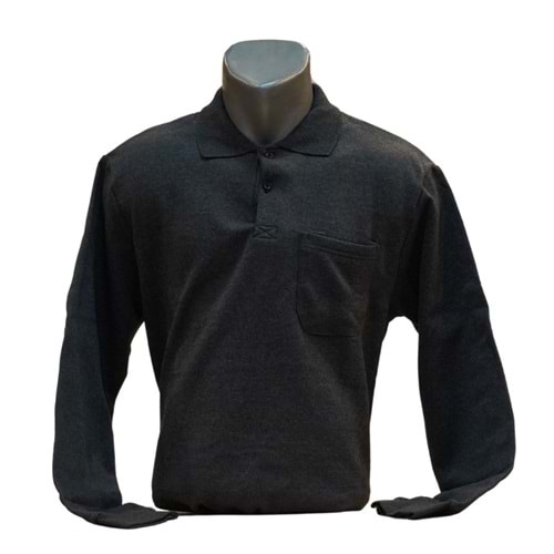 POLO YAKA UZUN KOL SWEAT - FÜME - XL