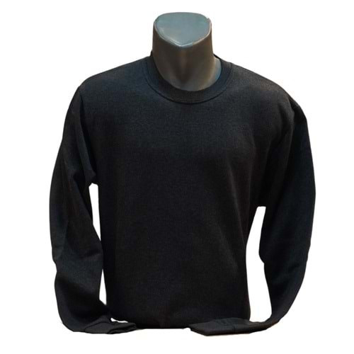 SIFIR YAKA UZUN KOL SWEAT - FÜME - L