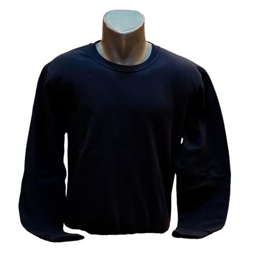 SIFIR YAKA UZUN KOL SWEAT - SİYAH - M