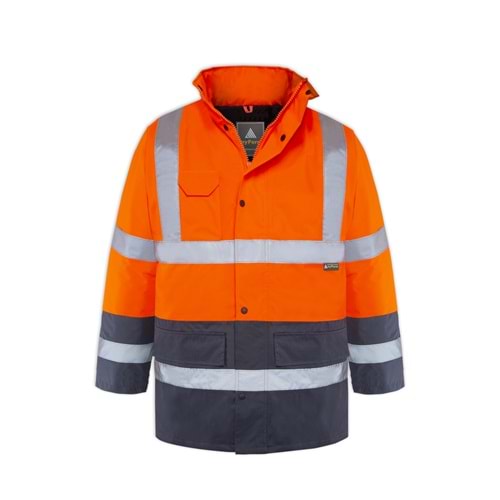 MYFORM 4122 OLYMPUS ESSENTİAL HI-VIS TWO-TONE LİNED PARKA - TURUNCU LACİVERT